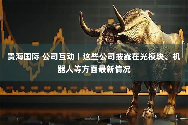 贵海国际 公司互动丨这些公司披露在光模块、机器人等方面最新情况